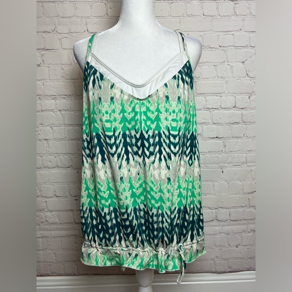Athleta Crossback Blousy Printed Tankini Top